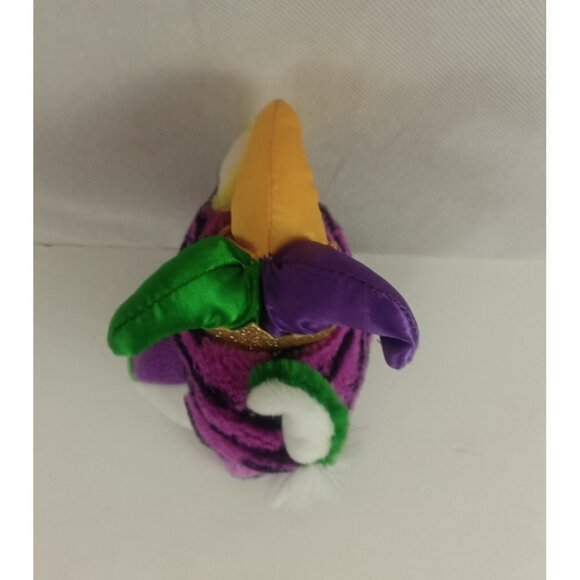 Walmart Purple Jester Tiger Green Gold Red Mardi Gras Plush 7.25" - Picture 5 of 7